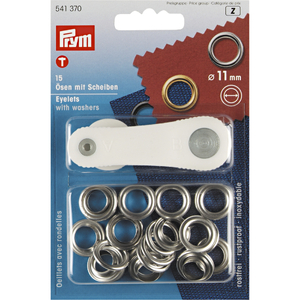 Prym Eyelets And Washers 11.0mm Silver-Coloured Brass Rustproof