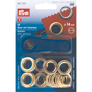 Prym Eyelets And Washers 14mm, Silver-Coloured Brass - Rustproof Pk of 10