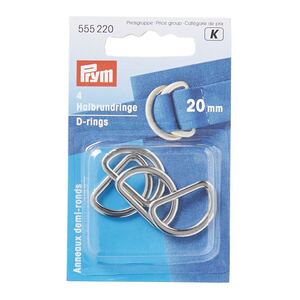 D-Rings, 20mm, Silver-Coloured, 4 per pack #555220