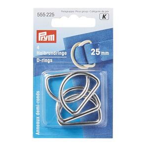 Prym D-Rings, 25mm, Silver-Coloured 4 per Pack, #555225