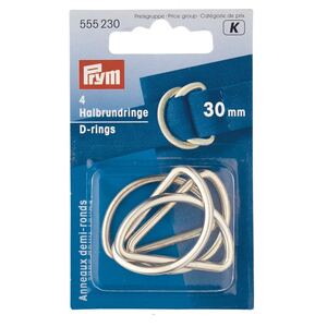 D-Rings, 30mm, Silver-Coloured, 4 Per pack #555230