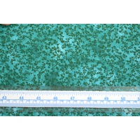 Cotton Fabric #5609.E, 110cm Wide Per Metre, GREEN-BLUE Floral Sprigs
