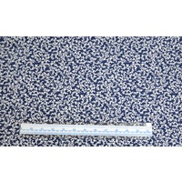 Cotton Fabric Print #5609.NW, 110cm Wide Per Metre, NAVY / WHITE