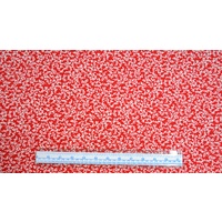 Cotton Fabric #5609.RW, 110cm Wide Per Metre, RED / WHITE Print