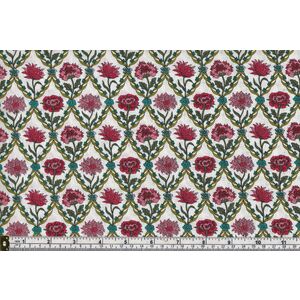 Liberty Summer House Kew Trellis White/Red 112cm Wide Cotton Fabric 5670Y