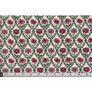 Liberty Summer House Kew Trellis White/Red 112cm Wide Cotton Fabric 5670Y