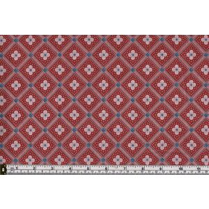 Liberty Summer House Manor Tile Red 110cm Wide Cotton Fabric 5671Y