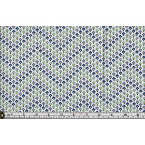 Liberty Fabrics Summer House, 5674X Topiary Chevron Blue 110cm Wide Per 50cm