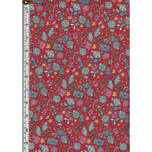 Liberty A Festive Collection FESTIVE JOY Red 112cm Wide Cotton Fabric 5748B