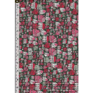 Liberty A Festive Collection YULE TOWN 112cm Wide Cotton Fabric Red 5750B
