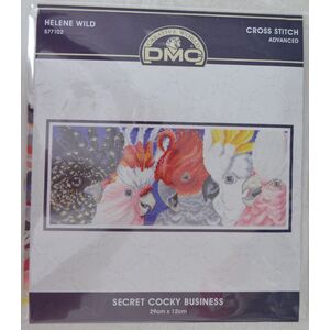 DMC SECRET COCKY BUSINESS Cross Stitch Kit, 29 x 12cm, 16ct Aida, #577102