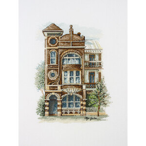 Olga Gostin Art Nouveau Terrace Cross Stitch Kit 16 x 20cm 16ct Aida, 577104