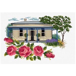 DMC, ROSE COTTAGE Counted Cross Stitch Kit, 30 x 20cm, 577117