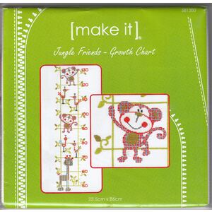 Make It - Jungle Friends Growth Chart Cross Stitch Kit 23.5 x 86cm (581300)