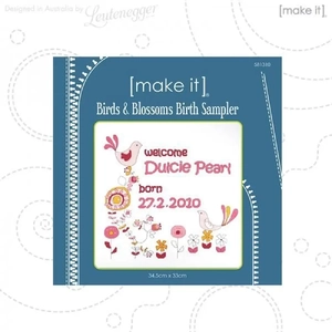 Make It, BIRDS &amp; BLOSSOMS BIRTH SAMPLER Counted Cross Stitch Kit #581310