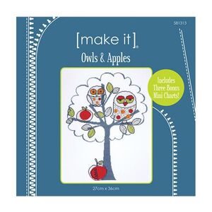 Make It, OWLS &amp; APPLES Counted Cross Stitch Kit, 27x36cm, #581313