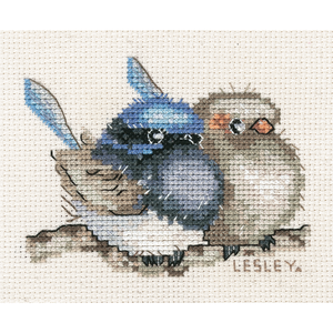 DMC Blue Wren, Australian Collection Cross Stitch Kit 9 x 7cm 18ct Aida, 582112