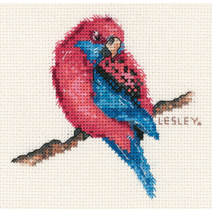 DMC Crimson Rosella, Australian Collection Cross Stitch Kit 9 x 7cm 18ct Aida, 582113