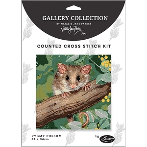 PYGMY POSSUM Natalie Jane Parker Counted Cross Stitch Kit 34cm x 34cm