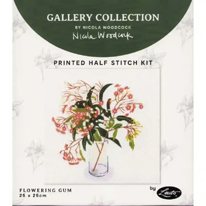 FLOWERING GUM Printed Half Stitch Kit 25cm x 25cm by Nicola Woodcock