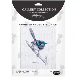 SUPERB FAIRY-WREN Natalie Jane Parker Counted Cross Stitch Kit 21.2cm x 29.4cm