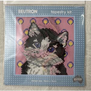 Beutron Tapestry Kit, SALT &amp; PEPPER 15cm x 15cm, Printed Canvas, Stranded Cotton Yarn