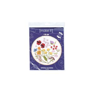 Make It SPRING FLOWERS Traced Linen Cross Stitch Kit - 585244