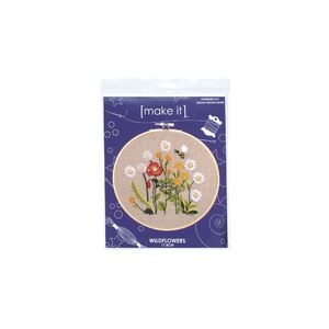 Make It WILDFLOWERS Traced Linen Cross Stitch Kit - 585244-WILDFLOWERS