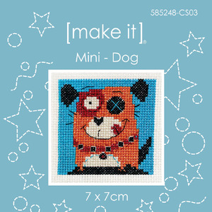 Make It DOG Mini Cross Stitch Kit, 7cm x 7cm, 585248-CS03