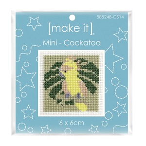 Make It COCKATOO Mini Cross Stitch Kit, 6cm x 6cm, 585248-CS14