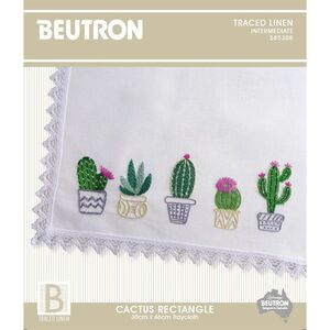 Beutron CACTUS Traycloth Dioly Embroidery Kit, 30cm x 46cm, #585308