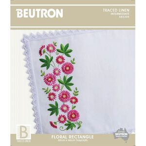 Beutron FLORAL Rectangle Traycloth Dioly Embroidery Kit, 30cm x 46cm, #585309
