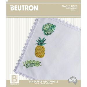 Beutron PINEAPPLE FLORAL Traycloth Dioly Embroidery Kit, 30cm x 46cm, #585311