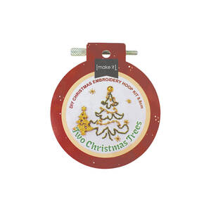 Two Christmas Trees, DIY Christmas Embroidery Hoop Kit 8.8cm by Make It