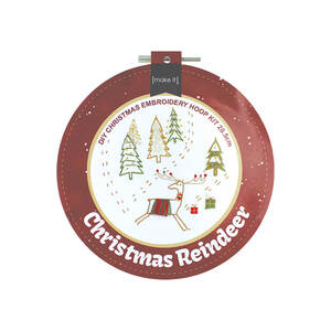 Christmas Reindeer, DIY Christmas Embroidery Hoop Kit 20.5cm by Make It