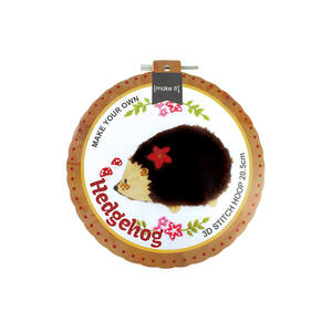 HEDGEHOG, Make Your Own 3D Stitch Hoop Kit 20.5cm by Make It