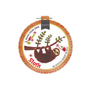 SLOTH, Make Your Own 3D Stitch Hoop Kit 20.5cm by Make It