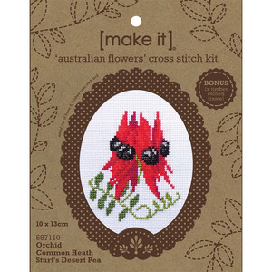 Make It TIMBER FRAME AUSTRALIAN FLOWERS Embroidery Kit, #587110