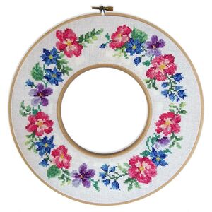 DMC, FLORAL WREATH Counted Cross Stitch Kit 587117, 25cm Round