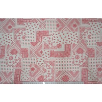 Cotton Fabric Per 1/2 Metre, 110cm Wide, 59-1529.01 CREAM / RED