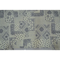 Cotton Fabric Per 1/2 Metre, 110cm Wide, 59-1529.02 CREAM / NAVY