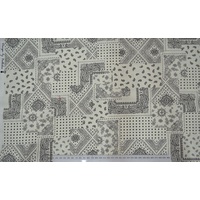 Cotton Fabric Per 1/2 Metre, 110cm Wide, 59-1529.03 CREAM / BLACK