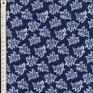 Liberty Merry &amp; Bright DANCING TREES BLUE 110cm Wide Cotton Fabric 5928B Per 25cm