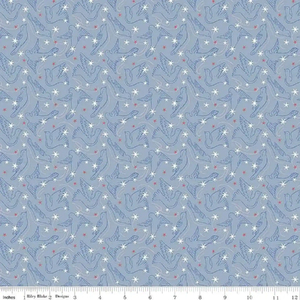 Liberty Merry &amp; Bright DOVE STAR 110cm Wide Cotton Fabric 5931B Per 25cm