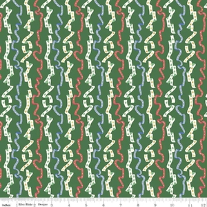 Liberty Merry &amp; Bright ALL WRAPPED UP MET GREEN 110cm Wide Cotton Fabric 5933A Per 25cm