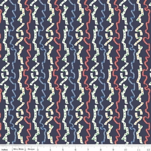 Liberty Merry &amp; Bright ALL WRAPPED UP MET BLUE 110cm Wide Cotton Fabric 5933B Per 25cm