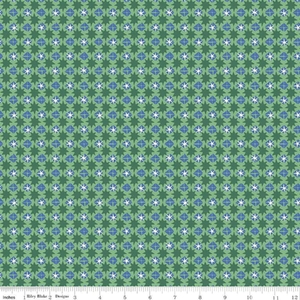 Liberty Merry &amp; Bright STARLIGHT SPARKLE GREEN 110cm Wide Cotton Fabric 5934A Per 25cm