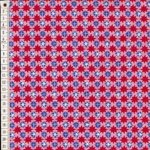 Liberty Merry &amp; Bright STARLIGHT SPARKLE RED 110cm Wide Cotton Fabric 5934B Per 25cm