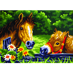 Collection D' Art Tapestry Kit, HORSE AND FOAL, 30cm x 22cm (#6.035K)