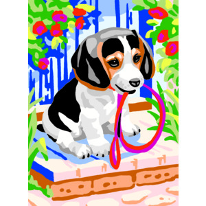 Collection D&#39; Art Tapestry Kit, PUP WITH LEAD, 22cm x 30cm (#6.309K)